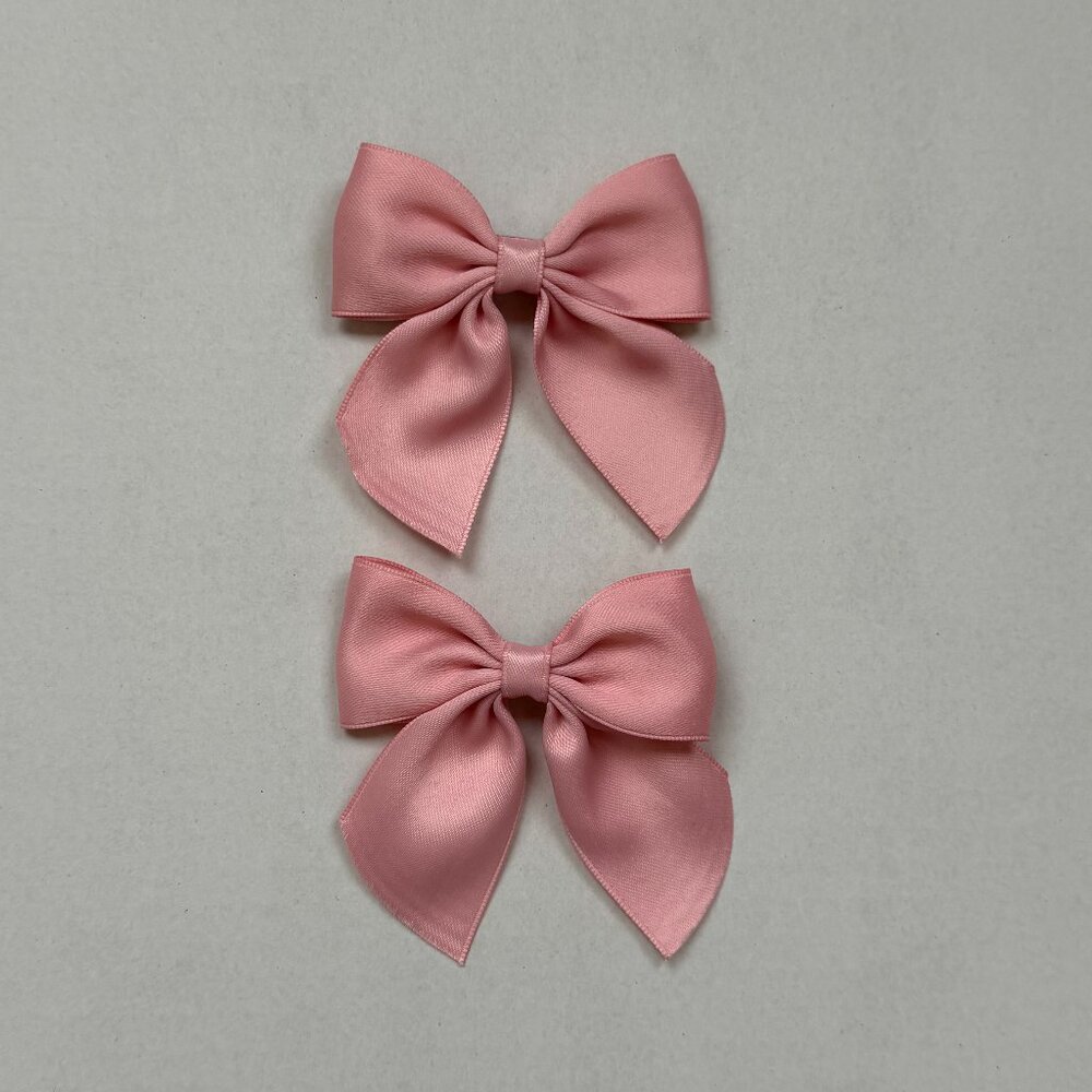 2-Pack Pink Satin Hair Bows